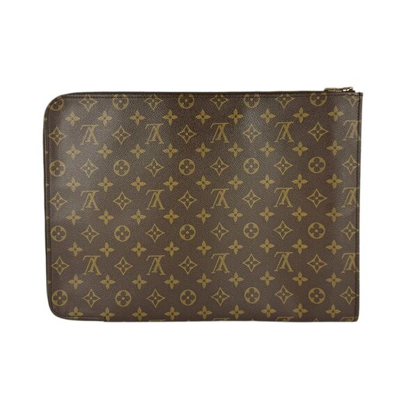 LOUIS VUITTON Monogram Posh Documents Clutch Bag Brown - Picture 3 of 12